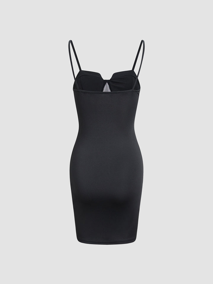 Bodycon Mesh Korset Korte Jurk