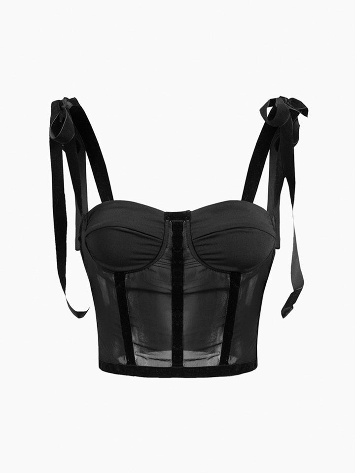 Gebonden Mesh Corset Crop Top