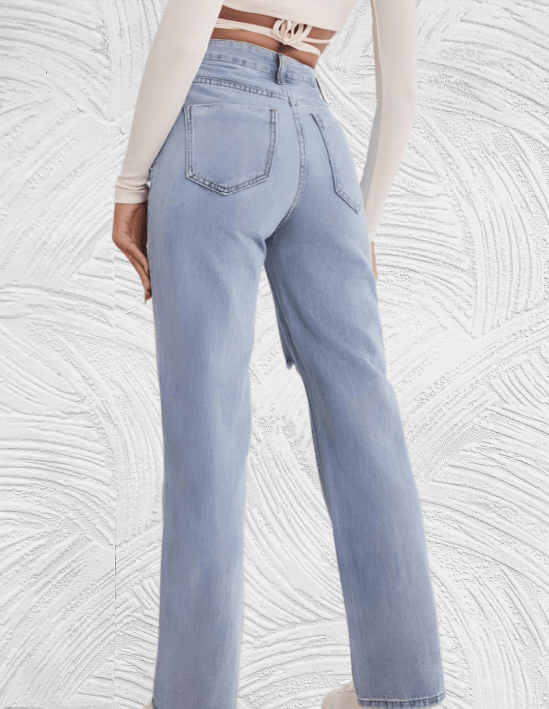 Frank - Gescheurde losse jeans met hoge taille voor dames - Miller-Mode